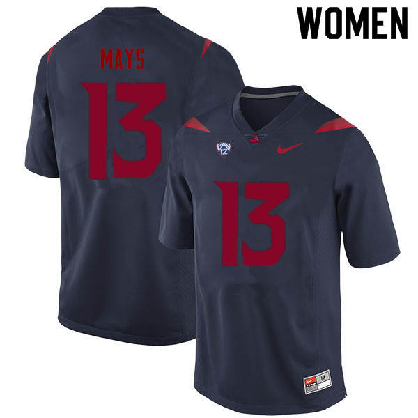 Women #13 Isaiah Mays Arizona Wildcats College Football Jerseys Sale-Navy